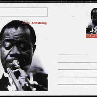 Palatine (Fantasy) Personalities - Louis Armstrong postal stationery card unused and fine