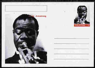 Palatine (Fantasy) Personalities - Louis Armstrong postal stationery card unused and fine