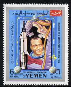 Yemen - Royalist 1969 Mercury 9 from History of Outer Space set, unmounted mint Mi 871*