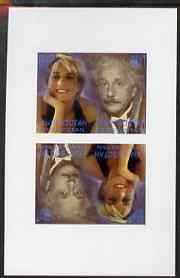 Kyrgyzstan 2000 Twentieth Century Icons - Princess Di & Einstein imperf sheetlet of 4 (tete-beche se-tenant pair) unmounted mint
