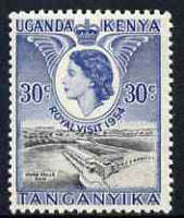 Kenya, Uganda & Tanganyika 1954 Royal Visit (Owen Falls Dam) 30c unmounted mint, SG 166
