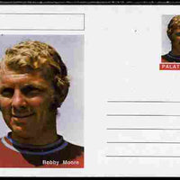 Palatine (Fantasy) Personalities - Bobby Moore (football) postal stationery card unused and fine