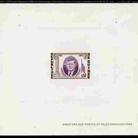 Guinea - Conakry 1964 Kennedy Memorial 50f imperf deluxe sheet in issued colours on sunken glazed card, some minor imperfections