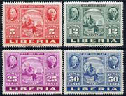 Liberia 1947 US Stamp Centenary perf set of 4 unmounted mint, SG 657-60