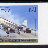 Lesotho 1983 Manned Flight 1m (Concorde) imperf marginal single (SG 548var) blocks or pairs available price pro rata