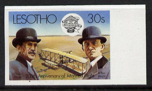 Lesotho 1983 Manned Flight 30s (Wright Brothers & Flyer) imperf marginal single (SG 546var) blocks, pairs & gutter pairs available price pro rata