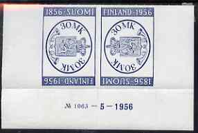 Finland 1956 Stamp Centenary & Exhibition tete-beche pair unmounted mint, SG 560a
