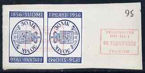 Finland 1956 Stamp Centenary & Exhibition tete-beche pair fine used, SG 560a