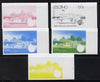 Lesotho 1983 Manned Flight 60s (First Airmail Flight) x 5 imperf progressive colour proofs comprising the 4 individual colours plus 2-colour composite (as SG 547) gutter pairs available price x 2