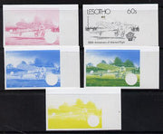 Lesotho 1983 Manned Flight 60s (First Airmail Flight) x 5 imperf progressive colour proofs comprising the 4 individual colours plus 2-colour composite (as SG 547) gutter pairs available price x 2