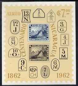 Nicaragua 1962 Stamp Centenary imperf m/sheet unmounted mint, SG MS1466a