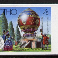 Lesotho 1983 Manned Flight 7s (Montgolfer Balloon) imperf marginal single (SG 545var) blocks, pairs & gutter pairs available price pro rata