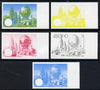 Lesotho 1983 Manned Flight 7s (Montgolfer Balloon) x 5 imperf progressive colour proofs comprising the 4 individual colours plus 2-colour composite (as SG 545) gutter pairs available price x 2