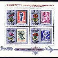 Hungary 1971 Budapest '71 Stamp Exhibition & Stamp Centenary (3rd issue) perf m/sheet unmounted mint, SG MS 2608, Mi BL83A