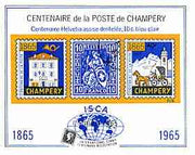 Switzerland 1965 Champery Centenary Stamp Exhibition imperf souvenir sheet produced by ISCA, unmounted mint