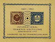Denmark 1951 Centenary Stamp Exhibition imperf souvenir sheet showing 2 RBS & 4 RBS stamps of 1851, unmounted mint