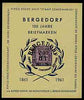 Germany 1961 Bergedorf Stamp Centenary souvenir sheet on yellow paper containing copy of 1861 3s applied to centre with special Centenary cancel (insc c/o Alfred Gerth)