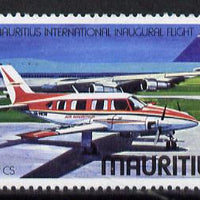 Mauritius 1977 Piper & Boeing 75c with wmk sideways inverted unmounted mint, SG 526Ei*