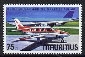 Mauritius 1977 Piper & Boeing 75c with wmk sideways inverted unmounted mint, SG 526Ei*