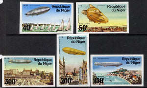 Niger Republic 1976 Zeppelin imperf set of 5 vals unmounted mint, as SG 624-28*