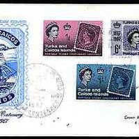 Turks & Caicos Islands 1967 Stamp Centenary perf set of 3 on illustrated cover with special first day cancel