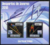 Guinea - Bissau 2010 Winter Olympic Sports - Ski Jumping perf sheetlet containing 2 values in silver unmounted mint