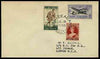 New Zealand 1955 Stamp Centenary perf set of 3 on plain cover with first day cancel