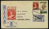 New Zealand 1955 Stamp Centenary perf set of 3 on illustrated cover with first day cancel