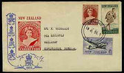 New Zealand 1955 Stamp Centenary perf set of 3 on illustrated cover with first day cancel