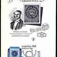 Argentine Republic 1962 Argentine '62 Philatelic Exhibition (2nd issue) on illustrated card with 'Posthorn' first day cancel
