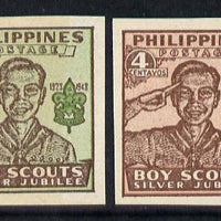 Philippines 1949 Scouts imperf set of 2 unmounted mint as SG 665-66*