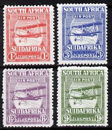 South Africa 1925 Bi-plane set of 4 forgeries as SG 26-29 unmounted mint and very fresh