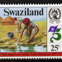 Swaziland 1982 75th Anniversary of Scouting 25c with wmk sideways inverted unmounted mint, SG 418Ei*
