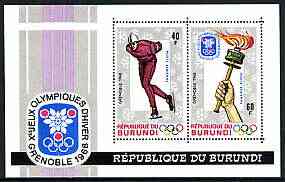 Burundi 1968 Grenoble Winter Olympic Games perf m/sheet unmounted mint, SG MS 346, Mi BL 26A