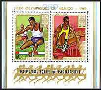 Burundi 1968 Mexico Olympic Games perf m/sheet unmounted mint, SG MS 406, Mi BL 29A