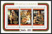 Burundi 1971 25th Anniversary of UNICEF opt on Christmas Paintings perf m/sheet unmounted mint SG MS 715b, Mi BL 54A