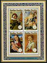 Rwanda 1974 Stockholmia Stamp Exhibition (Paintings) perf m/sheet containing 4 values unmounted mint, SG 618, Mi BL 46A