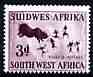 South West Africa 1960 Rhinosceros Hunt Rock Painting 3d from def set unmounted mint, SG 168