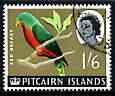 Pitcairn Islands 1964-65 Stephen's Lory 1s6d from def set fine used, SG 45
