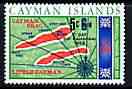 Cayman Islands 1969 Map of Caymans 5c on 6d from decimal opt def set unmounted mint, SG 243*