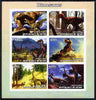 Benin 2003 Dinosaurs #12 imperf sheetlet containing 6 values unmounted mint. Note this item is privately produced and is offered purely on its thematic appeal