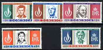 Dominica 1968 Human Rights Year perf set of 5 unmounted mint, SG 209-13
