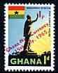 Ghana 1965 New Currency 1p on 1d Nkrumah Statue unmounted mint, SG 381*