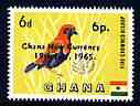 Ghana 1965 New Currency 6p on 6d Bishop Bird unmounted mint, SG 385*
