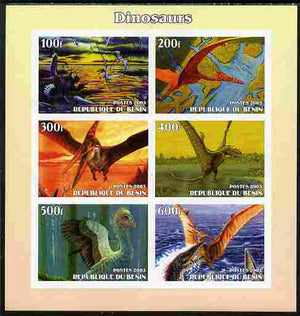 Benin 2003 Dinosaurs #11 imperf sheetlet containing 6 values unmounted mint. Note this item is privately produced and is offered purely on its thematic appeal