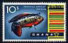 Ghana 1965 New Currency 1c20 on 10s Jewel Cichlid unmounted mint, SG 390