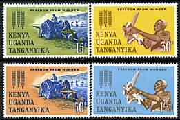 Kenya, Uganda & Tanganyika 1963 Freedom From Hunger perf set of 4 unmounted mint, SG 205-6