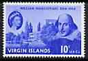 British Virgin Islands 1964 400th Birth Anniversary of Shakespeare 10c unmounted mint, SG 177*
