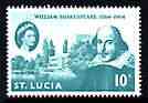 St Lucia 1964 400th Birth Anniversary of Shakespeare 10c unmounted mint SG 211*