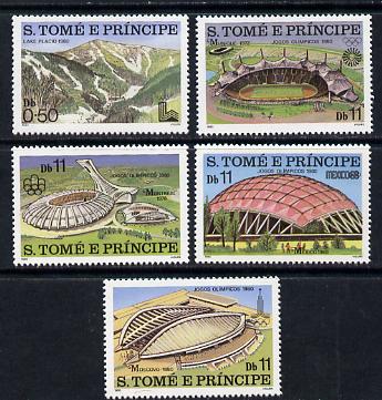 St Thomas & Prince Islands 1980 Olympic Games set of 5 (Stadia) unmounted mint